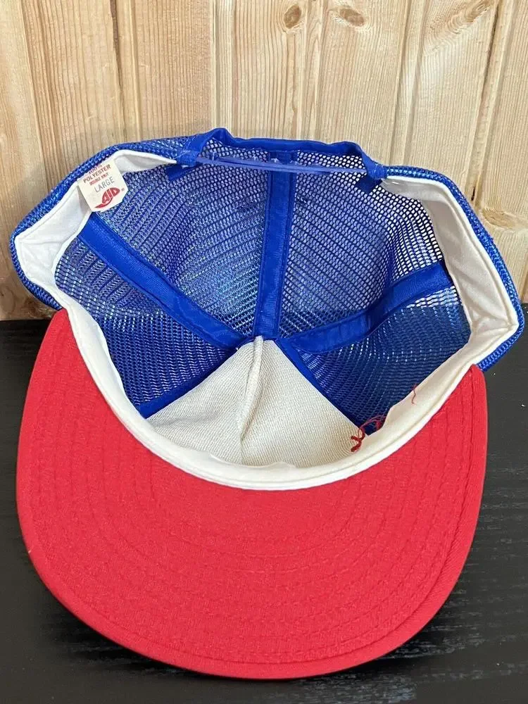 Vintage Texas Rangers Snapback Hat Baseball Cap Mesh Trucker MLB Made in USA AJD - Picture 7 of 12